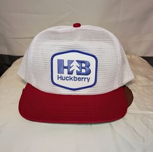 Huckberry Trucker Hat White/Red Mesh Snapback